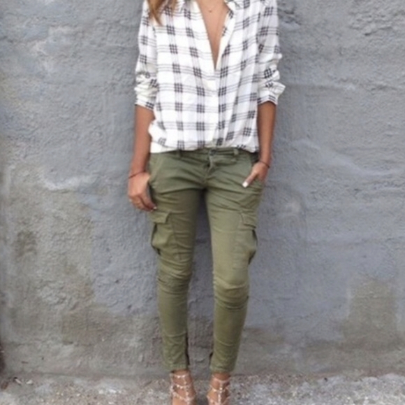 Zara green skinny cargo Khakis - Picture 12 of 12